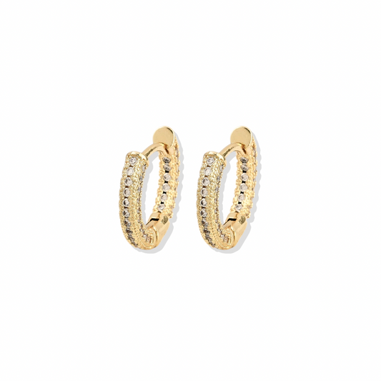 Micro Pave Round Hoops