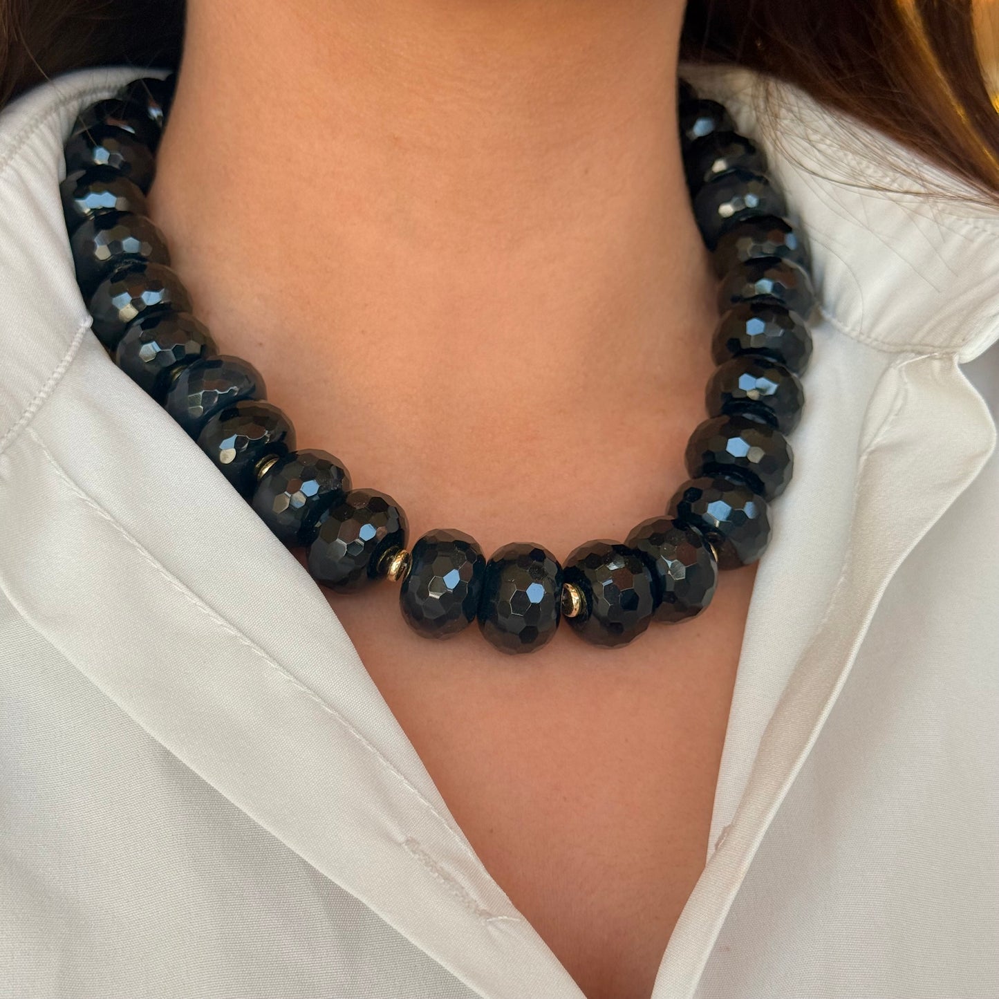 Collar Obsidiana Chunky