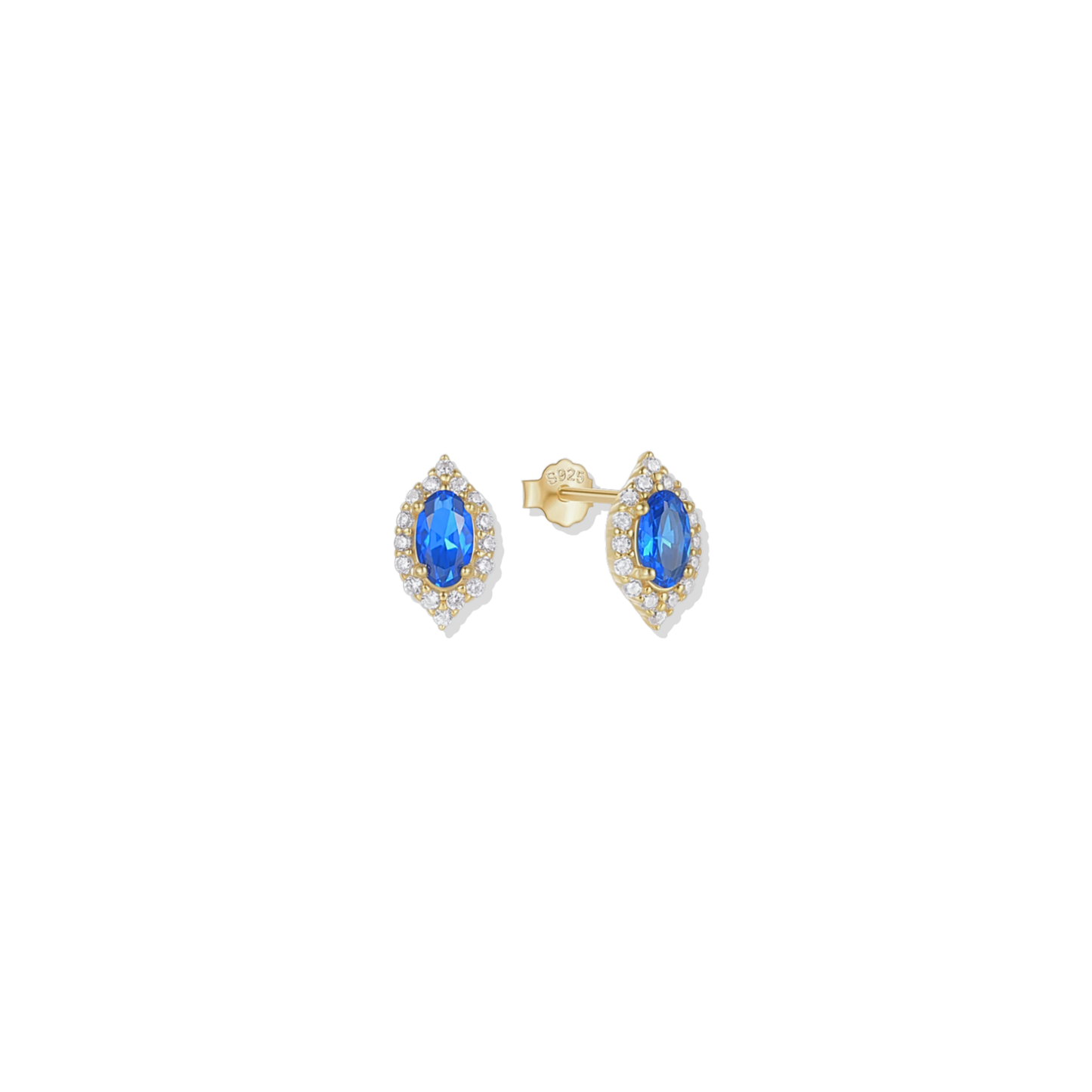 Oval Blue Studs