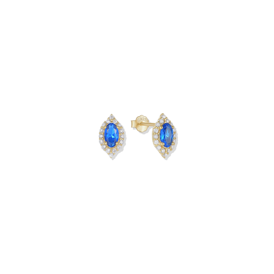Oval Blue Studs