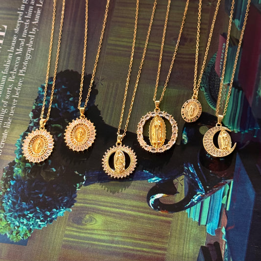 Virgin Mary Moon Spark Necklace