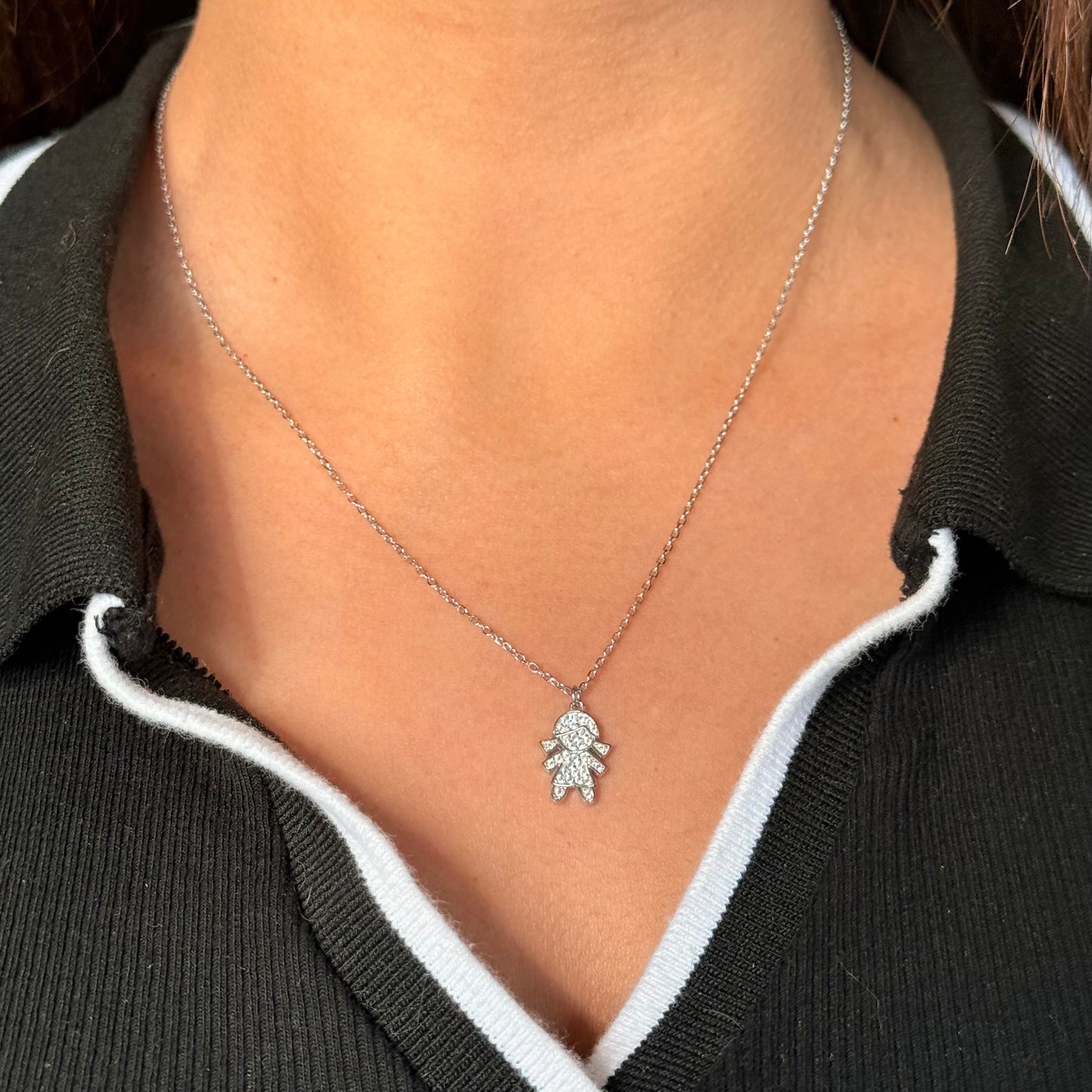 Little Girl Spark Silver Necklace