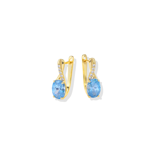 Blue Princess Golden Earrings