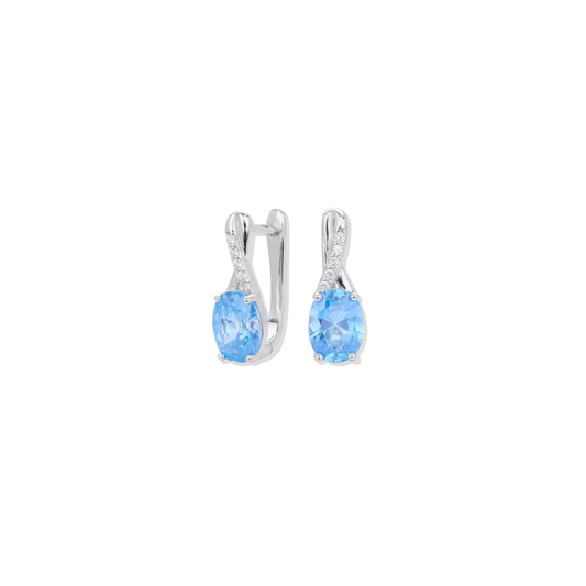 Blue Princess Silver Earrings