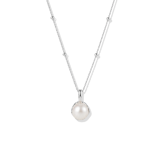 Silver Necklace Pearl