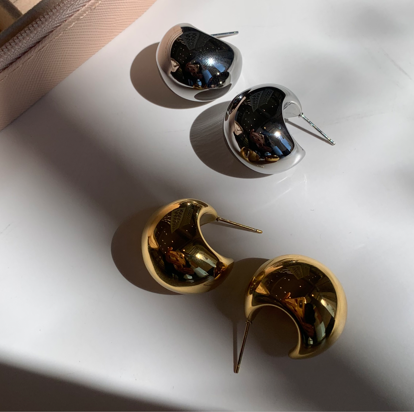 CHUNKY MOON GOLDEN EARRINGS