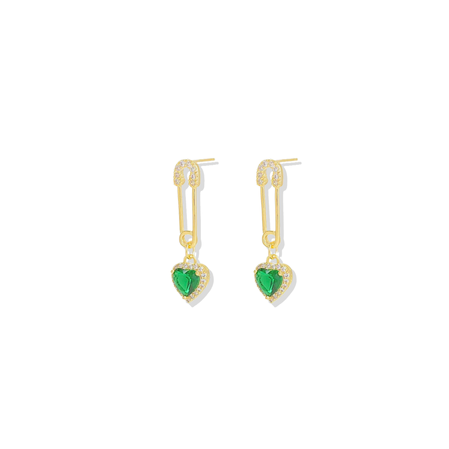 Clip Green Heart Earrings