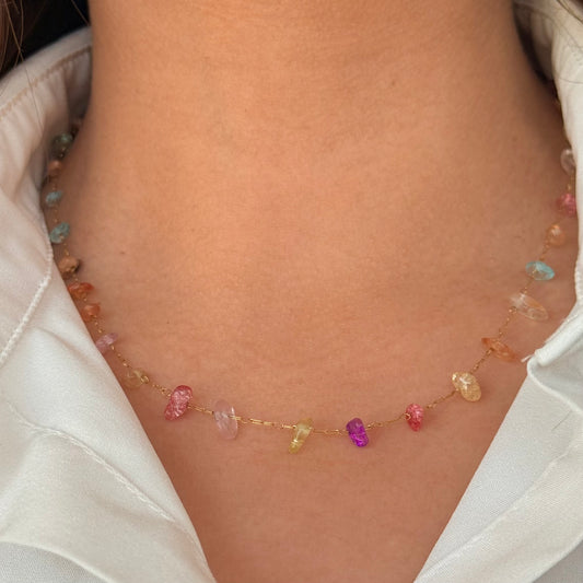 Colorful Stones Golden Necklace