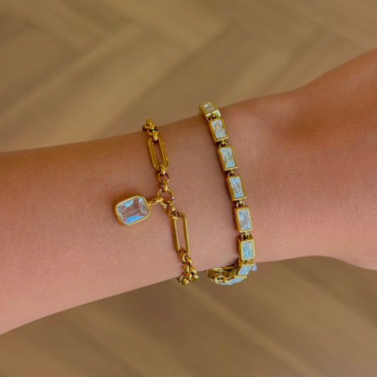 Golden Bracelet Figaro Rectangle