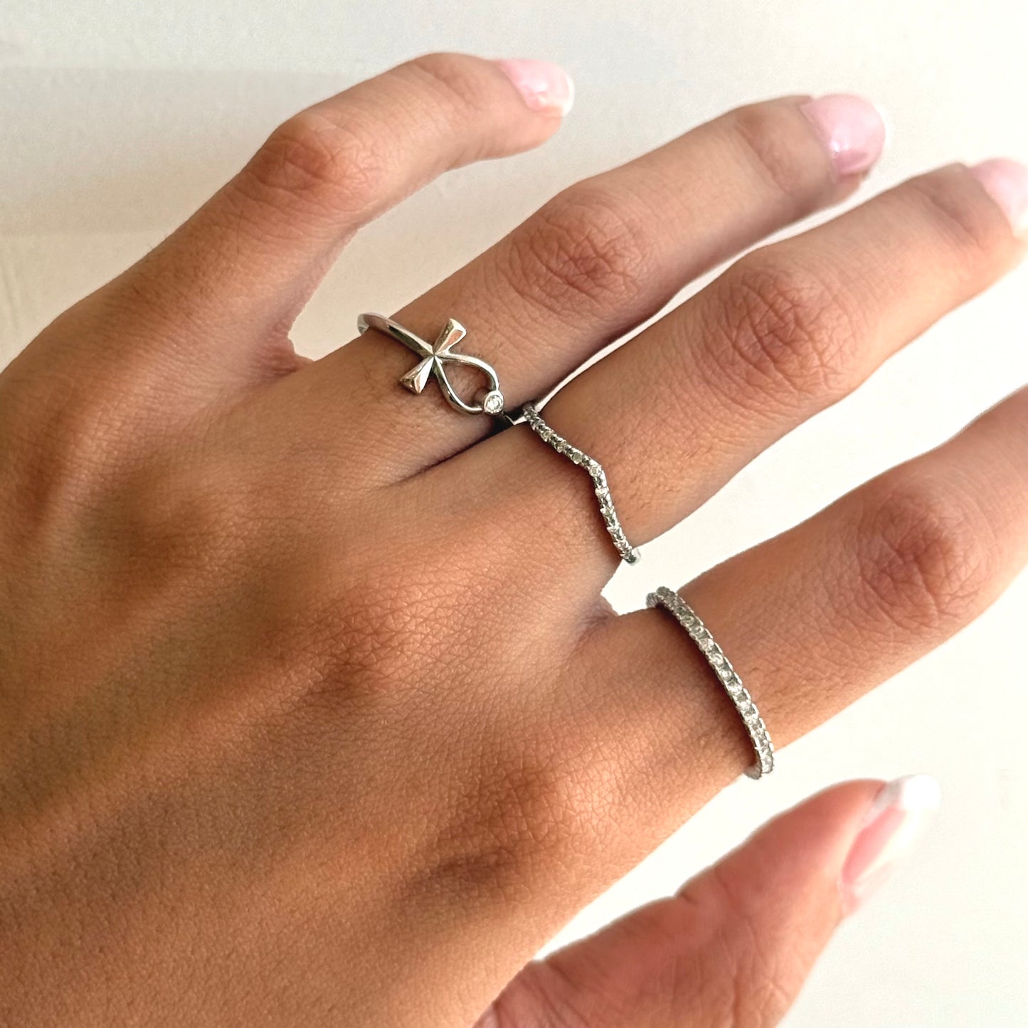 Silver Pave Peak Ring