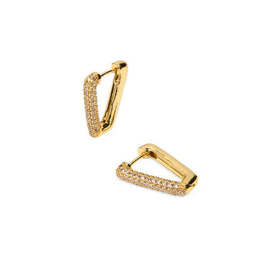 Rectangle Pave Hoops