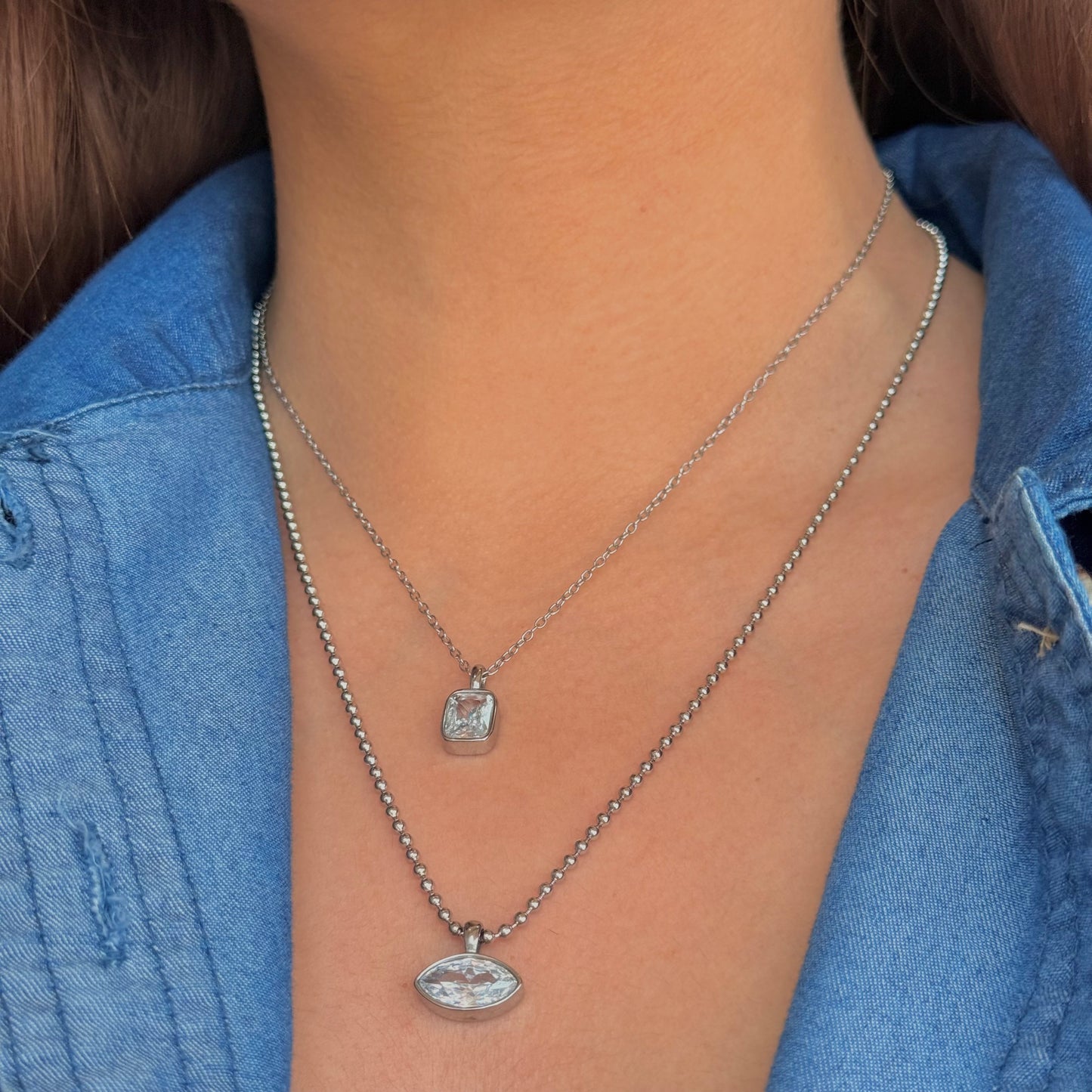 Silver Dost Necklace Eye