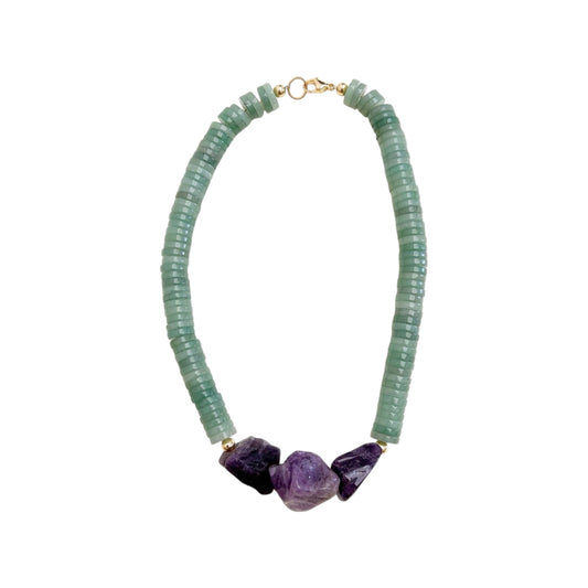Collar Aventurina y Triple Amatista