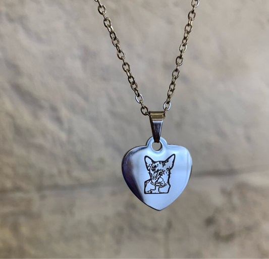 Engravable silver mini heart