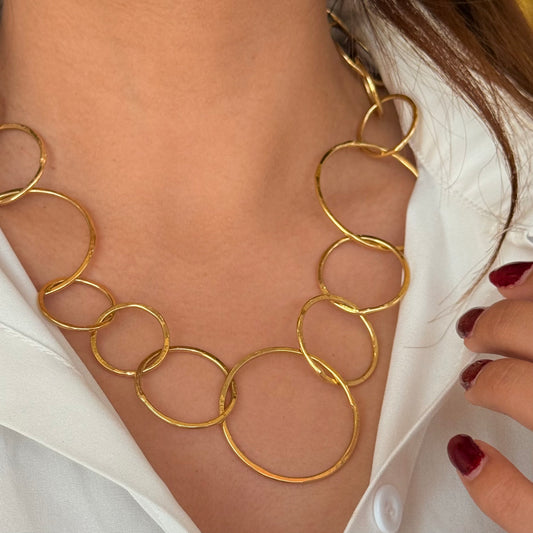 Collar Corto Aros Dorados