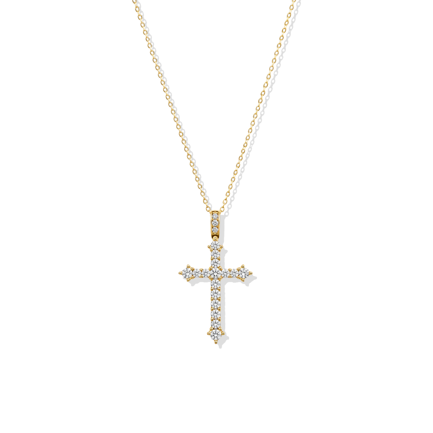 Cross Sparkle Golden Necklace
