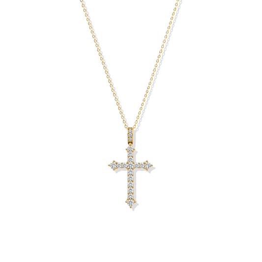 Cross Sparkle Golden Necklace