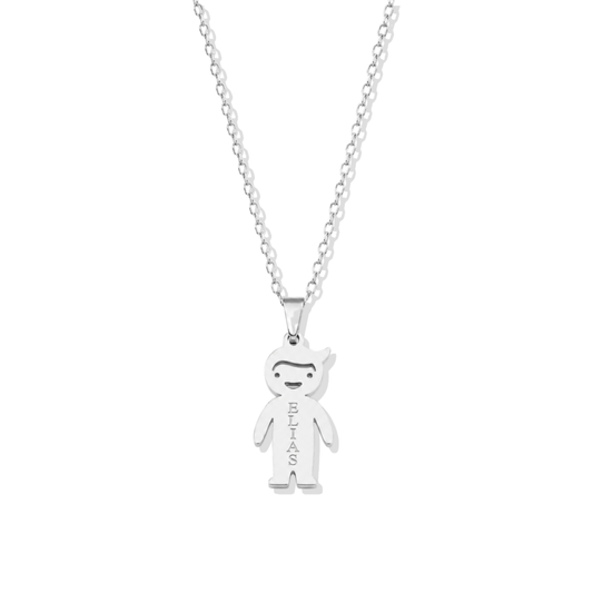 Plain Little Boy Silver Necklace