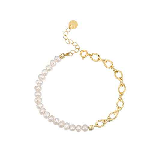 Golden Chain Pearl Bracelet