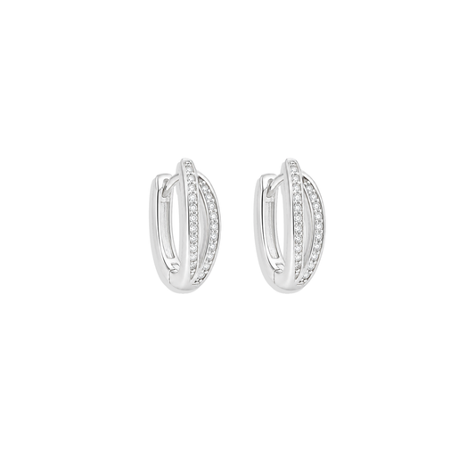 Mini Silver Eternity Hoops
