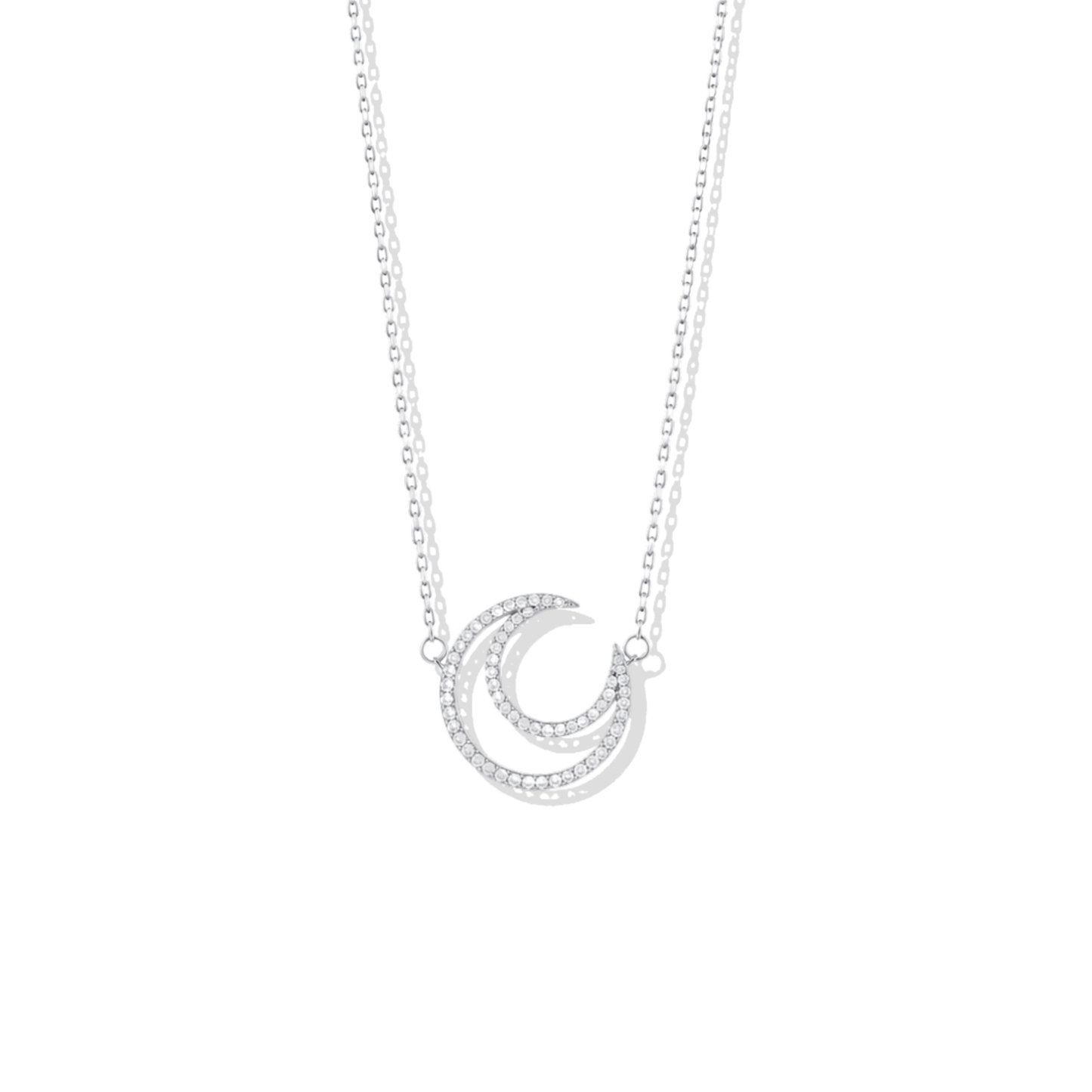 Silver Necklace With Moon Outline