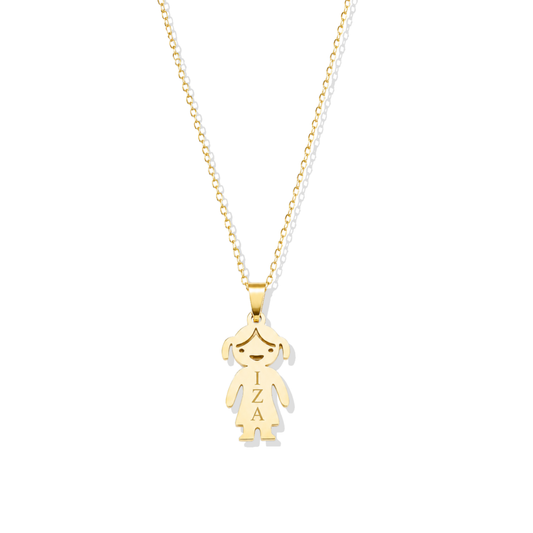Plain Little Girl Golden Necklace