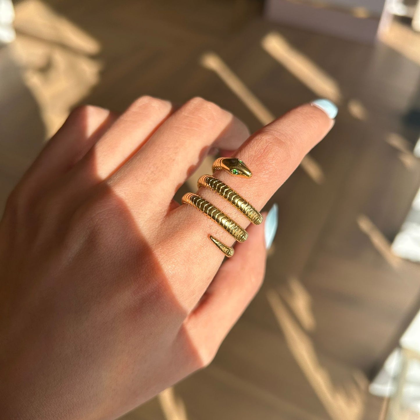 Golden snake ring