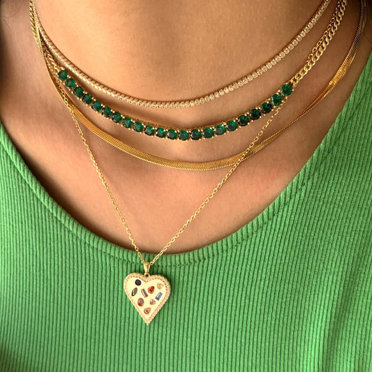 Emerald middle necklace