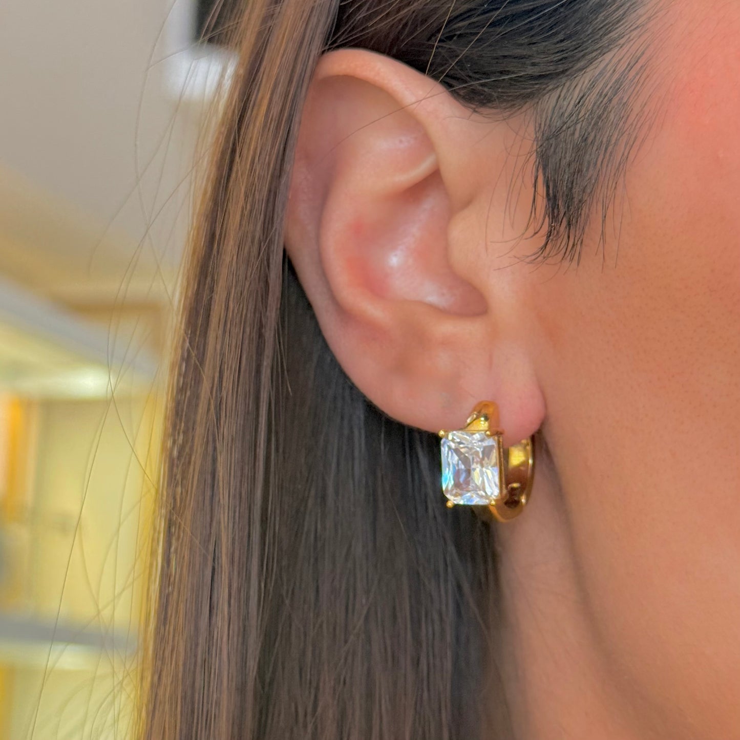 Golden Hoops Rectangle Sarah