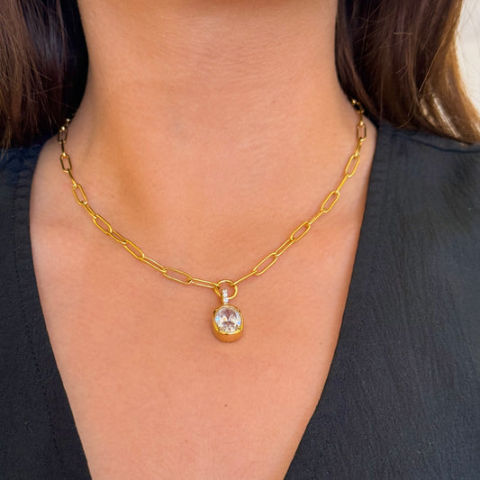 Oval Gold Figaro Necklace