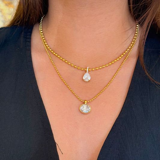Sarah´s Golden Oval Necklace