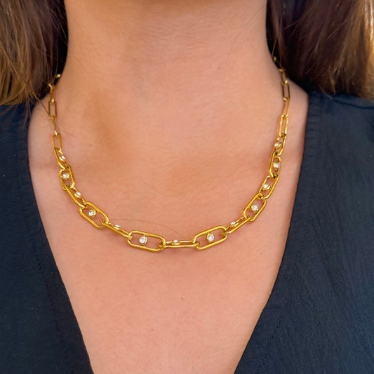Golden Necklace Figaro Zir