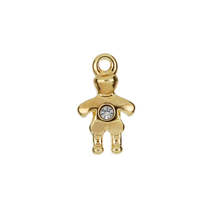 Little boy charm with crystal