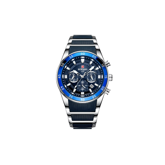 Marco black blue silver watch