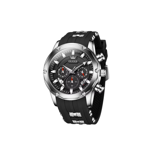 Enrique black silver watch