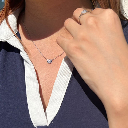 Eye silver necklace