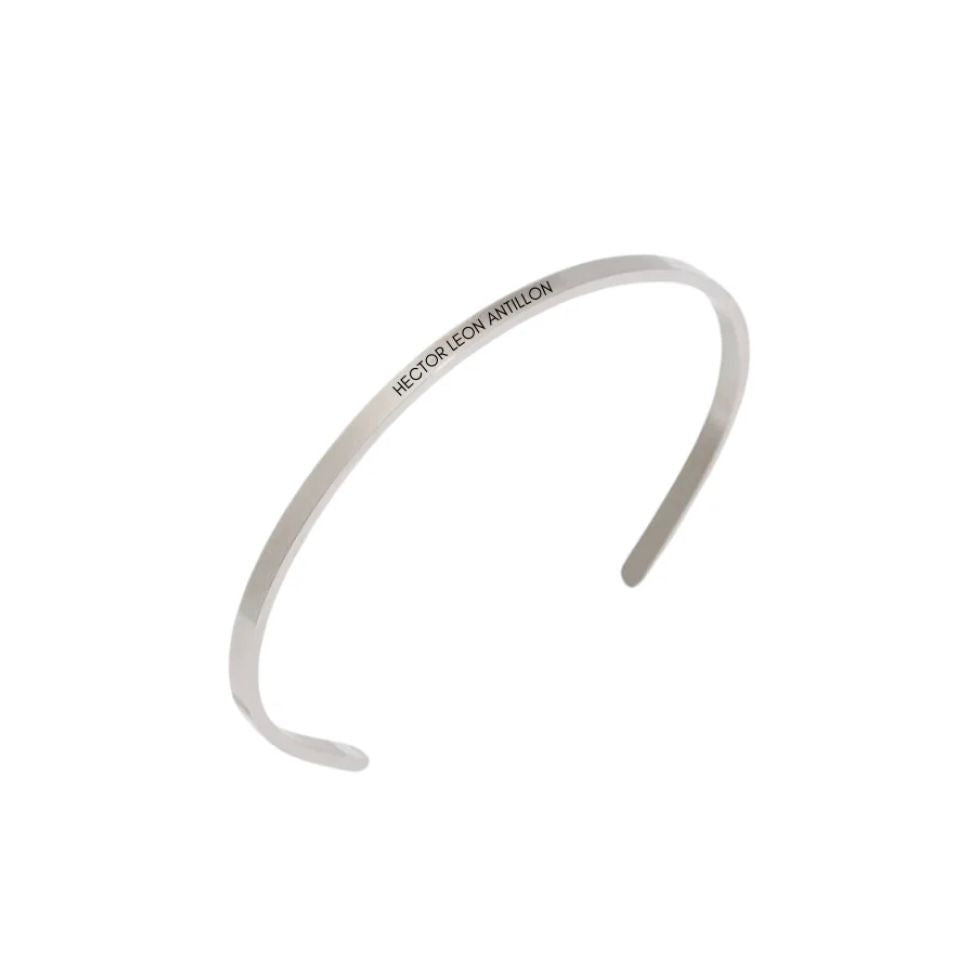 Silver personalized dainty bracelet