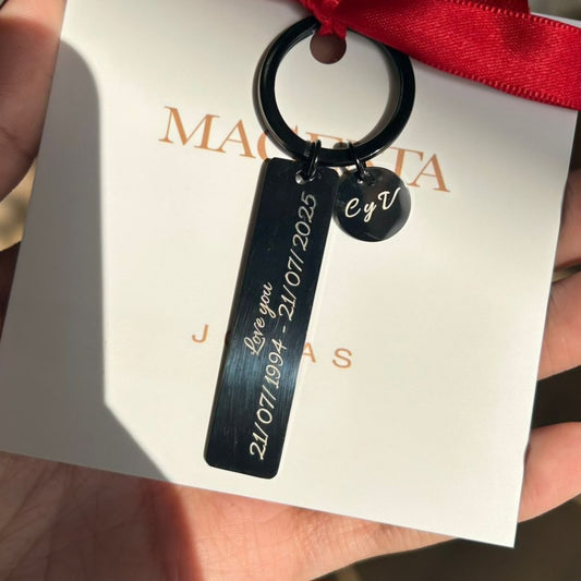 Black rectangle keychain
