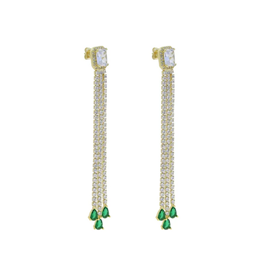 Aretes long tear green